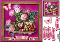 Floral and Teddies Card Front
