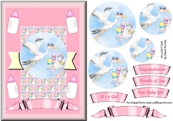 Its a Girl Pyramid Card Front