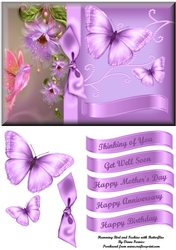 Humming Bird and Fushias with Butterflies 