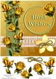 Golden Roses Best Wishes Card Front