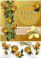 Golden Roses Thank You Card Front