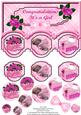 It's a Girl Scalloped Edge Card Front