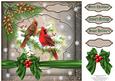 Cardinals with Green Ribbon Card Front