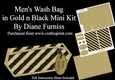 Mens Wash Bag in Gold n Black Mini Kit