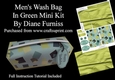 Mens Wash Bag in Green Mini Kit