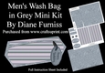 Mens Wash Bag in Grey Mini Kit