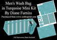 Mens Wash Bag in Turquoise Mini Kit