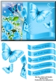 Blue Roses and pearls with Butterflies