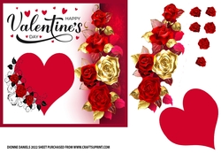 Red Valentine Hearts and Roses