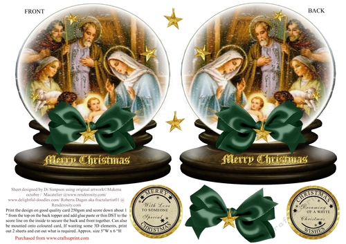 Small Religious Snow Globe for Christmas #4