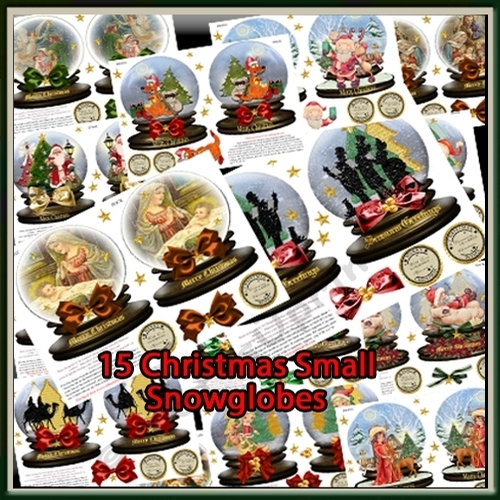 Bumper kit - 15 more Gorgeous Christmas Snow Globe Toppers (no #22)