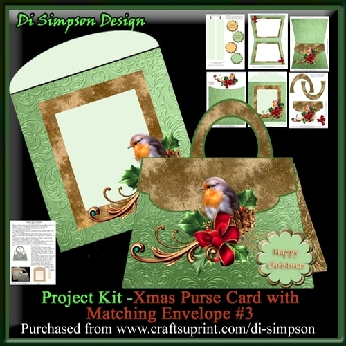 Project Kit -Xmas Purse Card with Matching Envelope #3