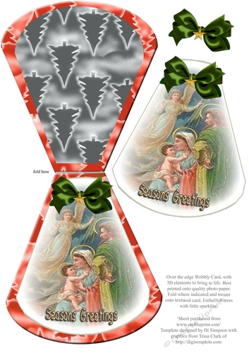 Xmas Religious Wobbly card #1