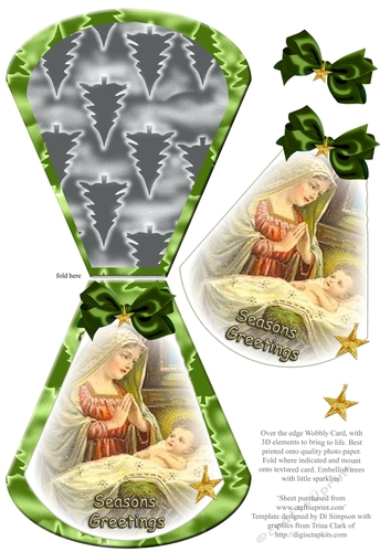 Xmas Religious Wobbly card #2