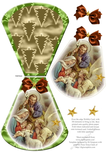 Xmas Religious Wobbly card #3