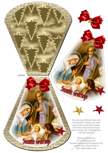 Xmas Religious Wobbly card #4