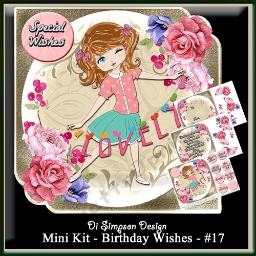 Mini Kit - Birthday Wishes # 16b- Sweet girl for lots of occasions
