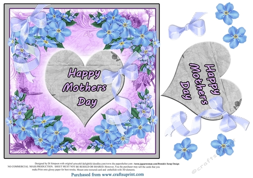 Mothers Day - Blue Floral #4