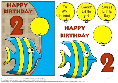 Happy Birthday for 2 yrs- Striped Fish