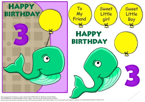 Happy Birthday for 3 yrs- Whale