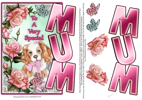 Mum- Roses and Cute Puppy