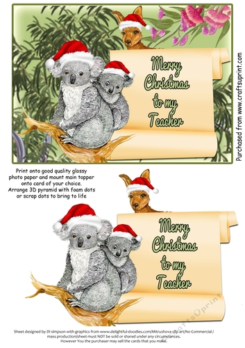 Aussie Merry Christmas to My Teacher # 1