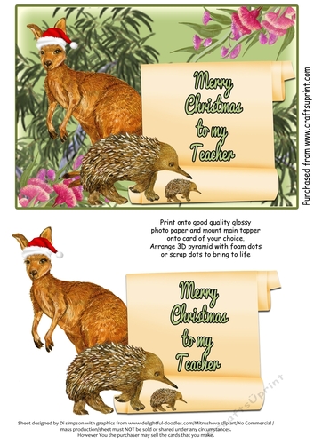 Aussie Merry Christmas to My Teacher # 2