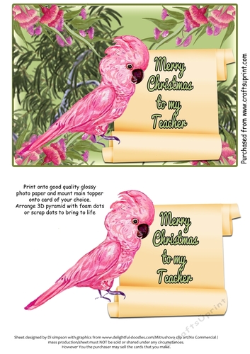 Aussie Merry Christmas to My Teacher # 3