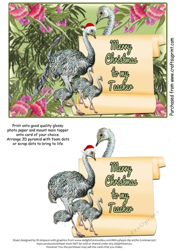 Aussie Merry Christmas to My Teacher # 5
