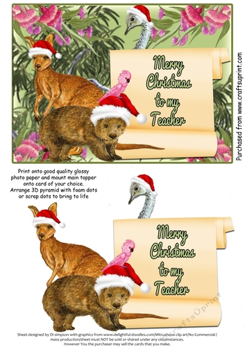 Aussie Merry Christmas to My Teacher # 6