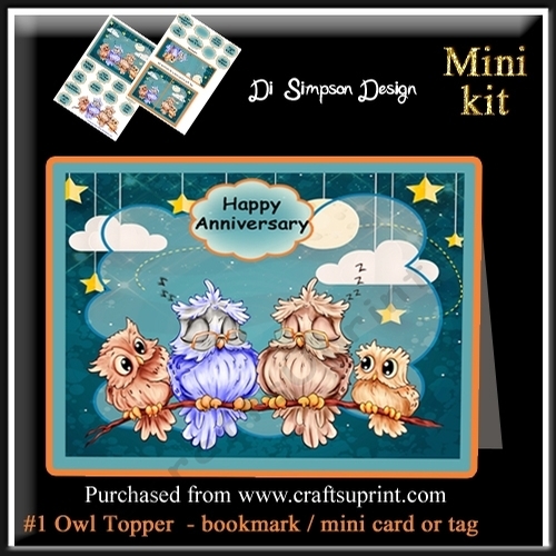 #1 Owl Topper  - bookmark / mini card or tag