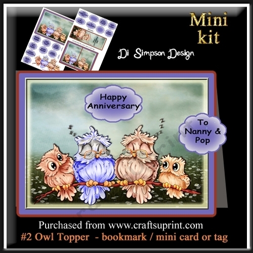 #2 Owl Topper - bookmark / mini card or tag