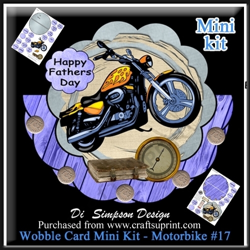 Wobble Card Mini Kit - Motorbike Theme # 17