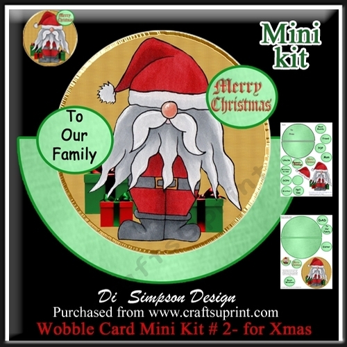 Wobble Card Mini Kit # 2- Xmas knome