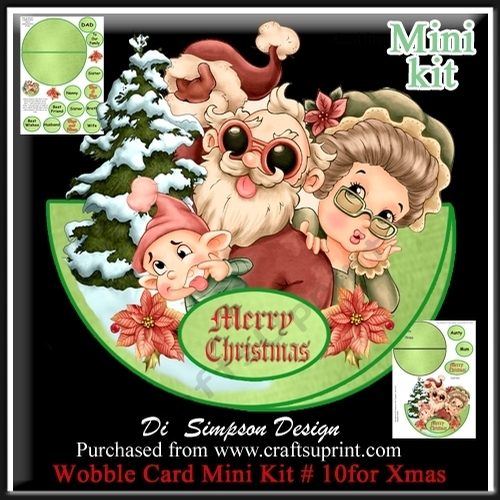 Wobble Card Mini Kit # 10- Xmas Scene