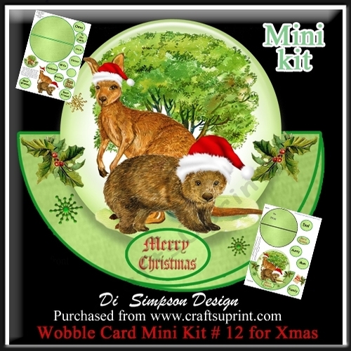 Wobble Card Mini Kit # 12- Xmas Kanga and Koala