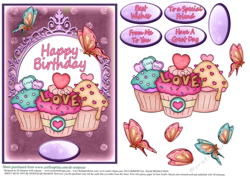 Happy Birthday Cupcake design #1