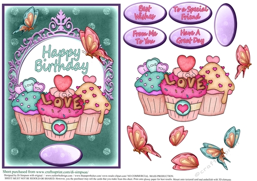 Happy Birthday Cupcake design #2