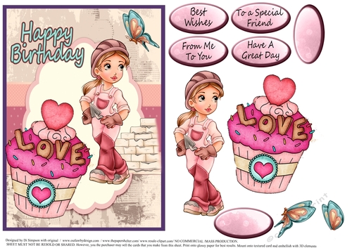 Happy Birthday Cupcake design #3