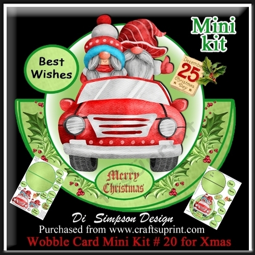 Wobble Card Mini Kit # 20- Xmas Gnomes