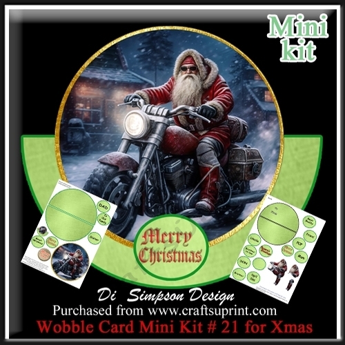 Wobble Card Mini Kit # 1- Biker Santa