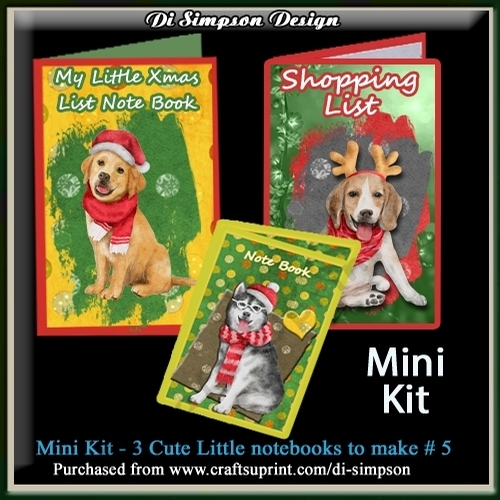 Mini Kit of 3 Xmas Note Pads  #5 - -Easy Projects 