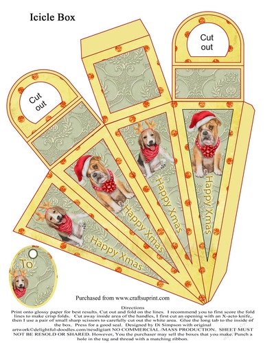 Icicle Box- Christmas Puppies #14