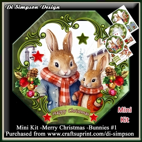 Mini Kit -Happy Christmas -Bunnies # 1
