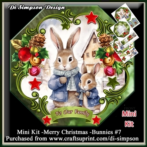 Mini Kit -Happy Christmas -Bunnies # 7