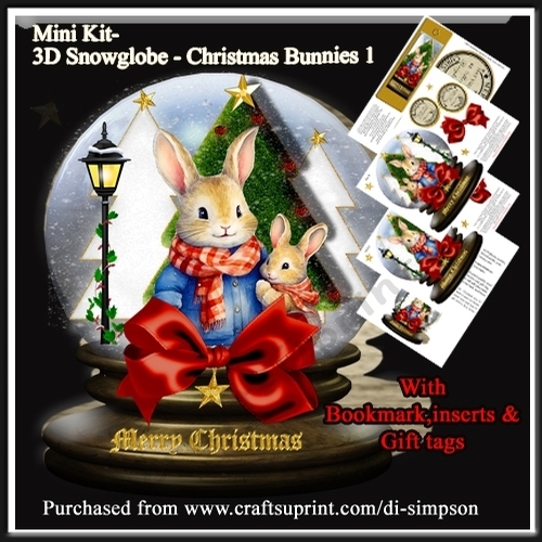 Christmas Snow Globe -Bunny #1