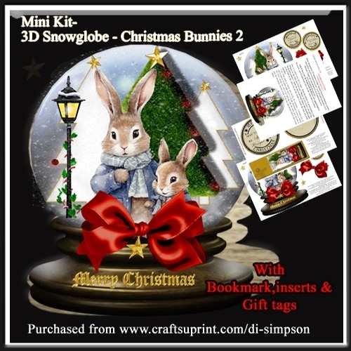 Christmas Snow Globe -Bunnys #2