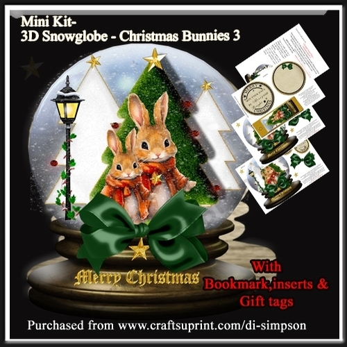 Christmas Snow Globe -Bunnys #3