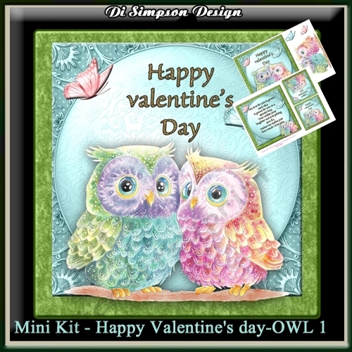 Mini Kit - Happy valentines Day # Owl 1