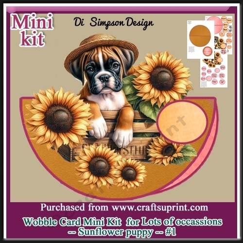 cup1378013_986 - Wobble Card Mini Kit for lots of occasions-Sunflower Puppy #1